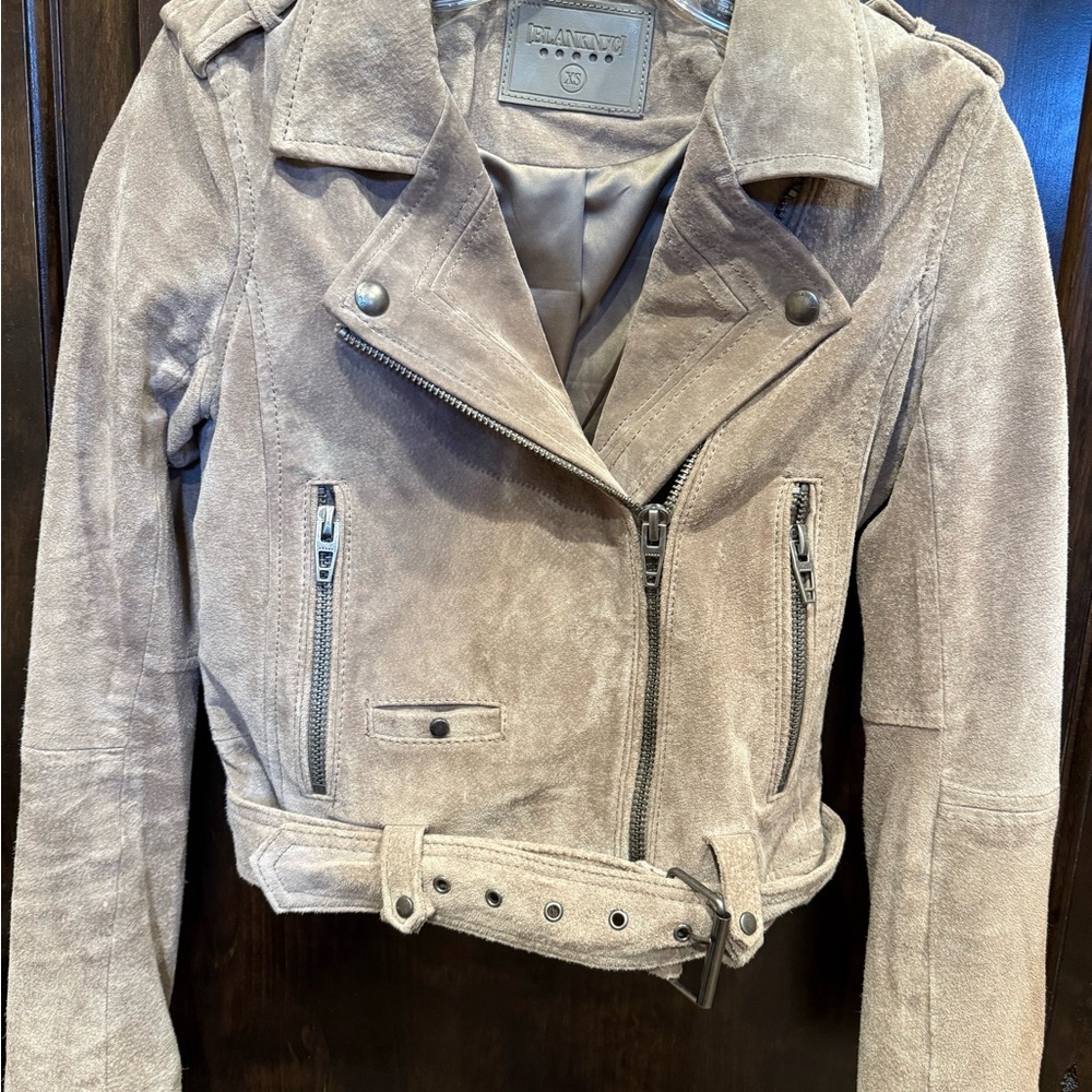Blank NYC Light Brown Suede Leather Jacket